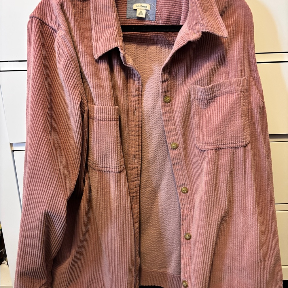L.L. Bean Soft Pink Corduroy Shirt 2X